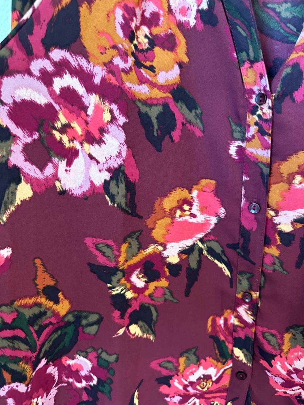☀️ New! VINCE CAMUTO Puff Sleeve V-Neck Floral Blouse - Picture 9 of 16